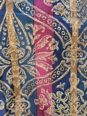 Bohemian Floral Stripe Printed Fabric 2 Yards Long By 44 Inches Wide NWOT